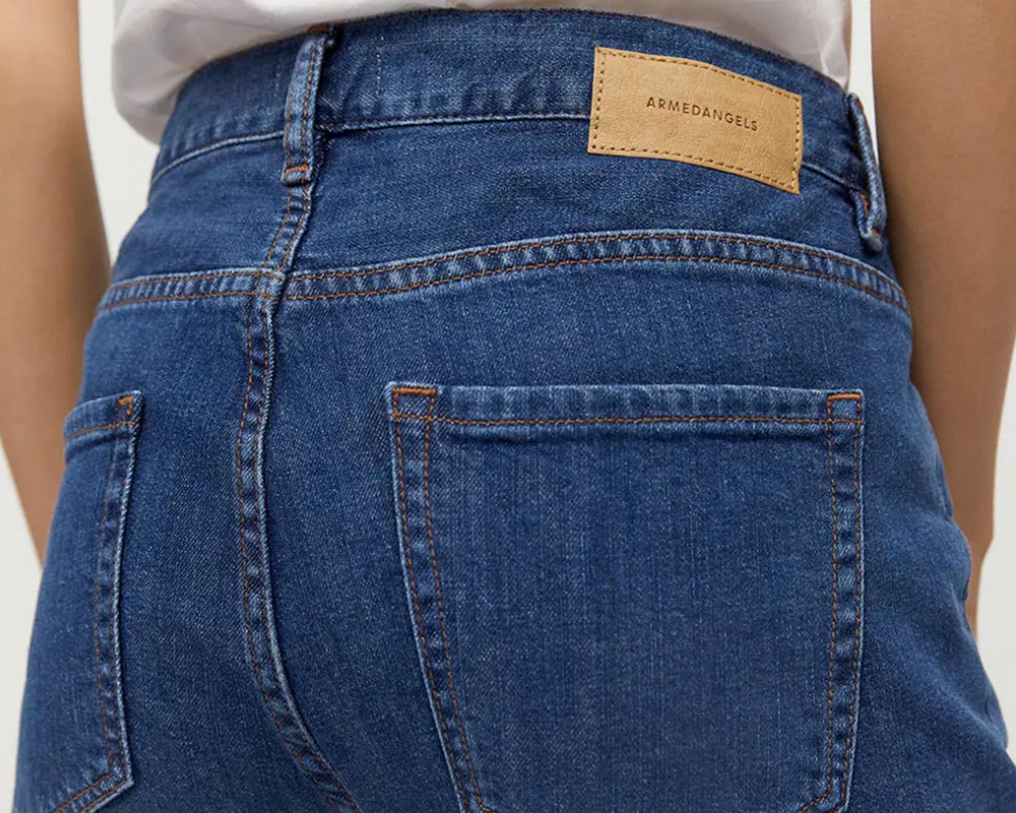 close up of armedangels jeans