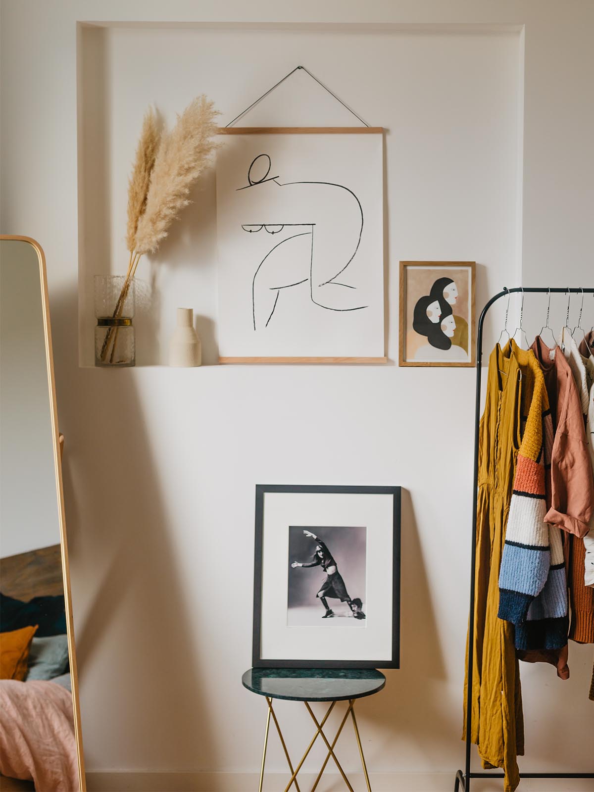 frames and clothes rack