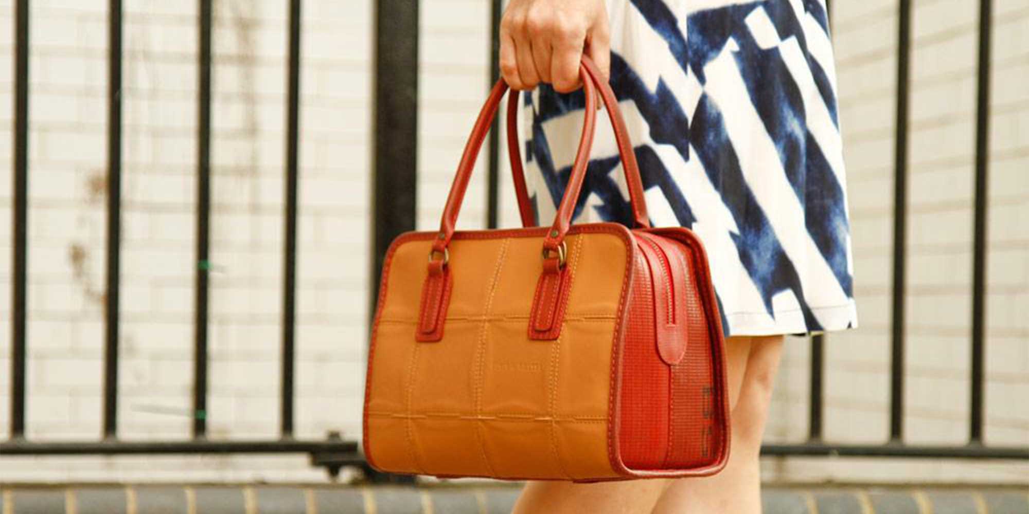 orange elvis and kresse bag