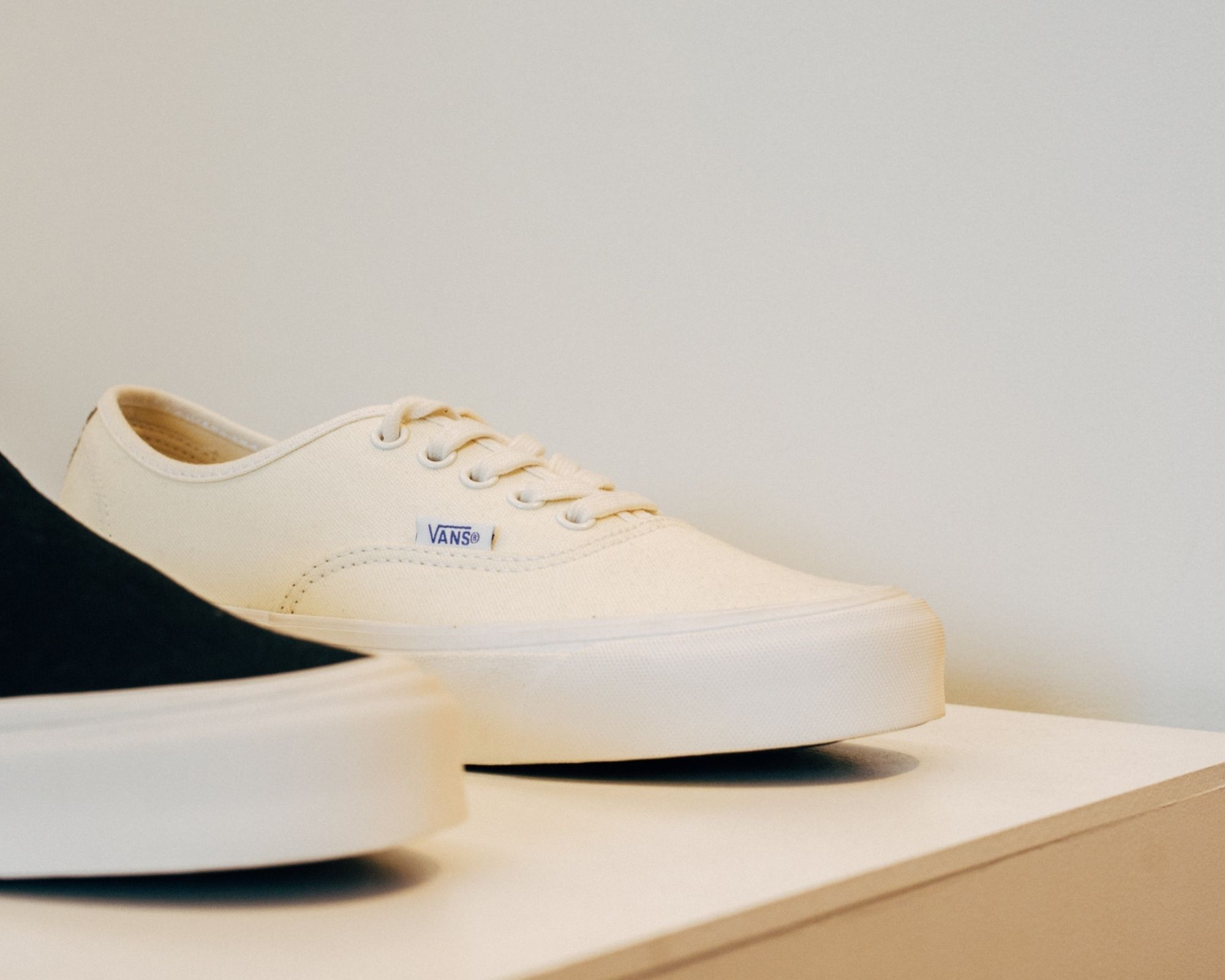 vans shoes on a desk