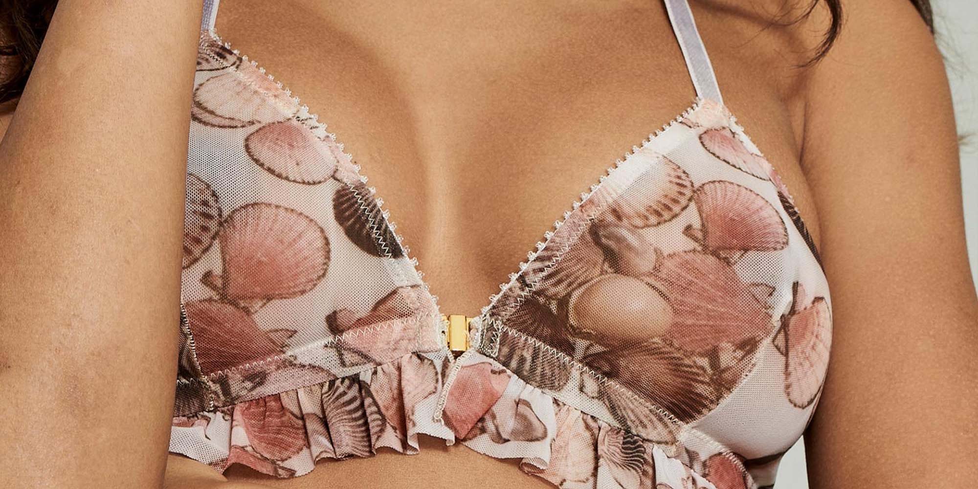 close up of shell bra by ethical fashion brand underprotection