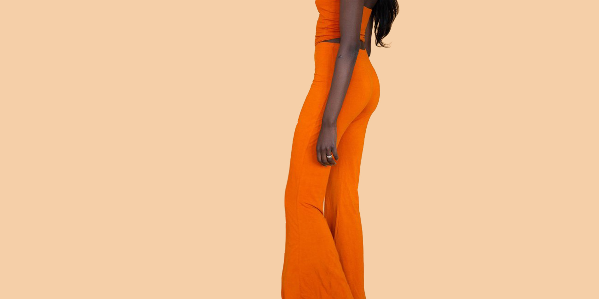 Sustainable orange loungepant by ethical brand HARA