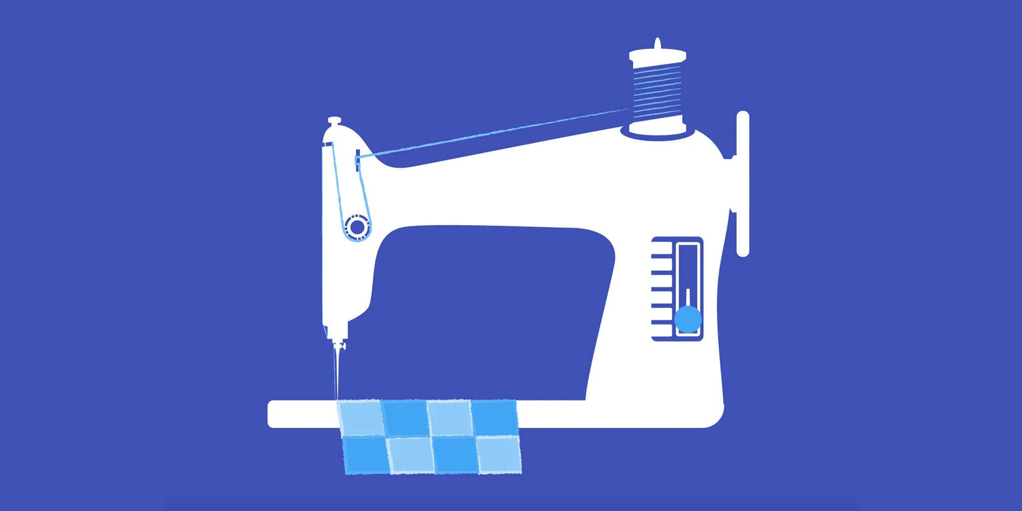 graphic of a sewing machine in fashion innovation online course