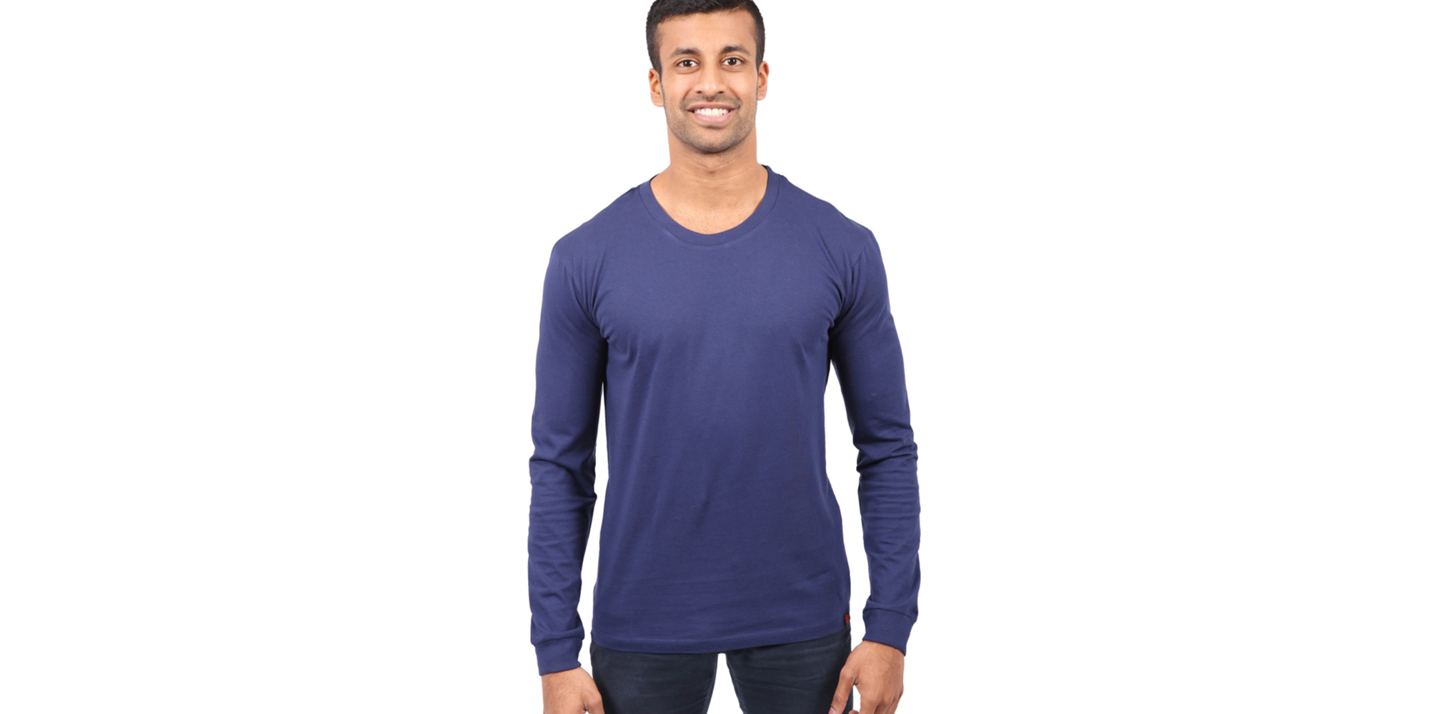 man wearing blue long sleeve t-shirt by etiko