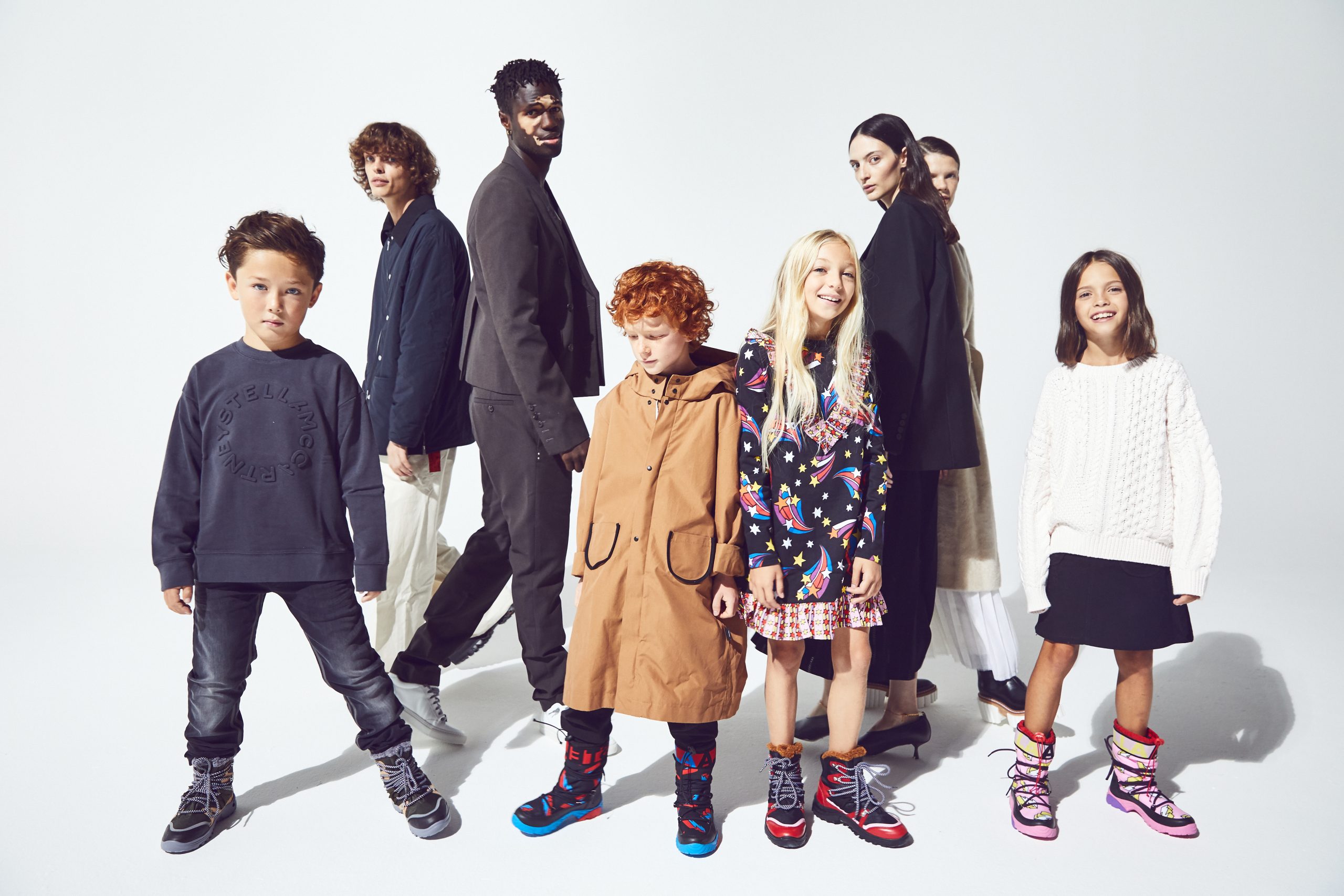 group of men women and children wearing sustainable fashion from the LVRSustainable Collection