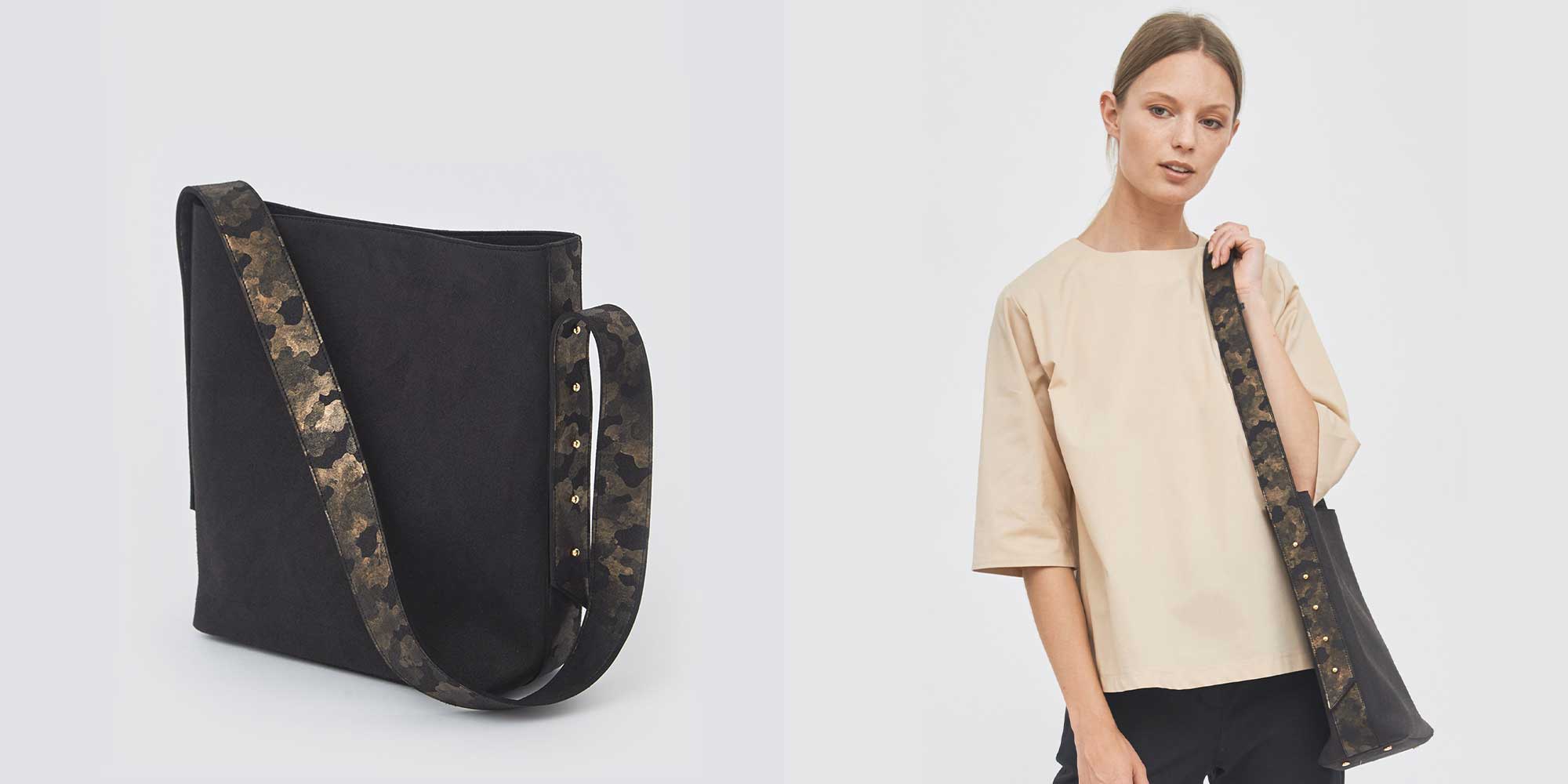 black strap bag by mila vert
