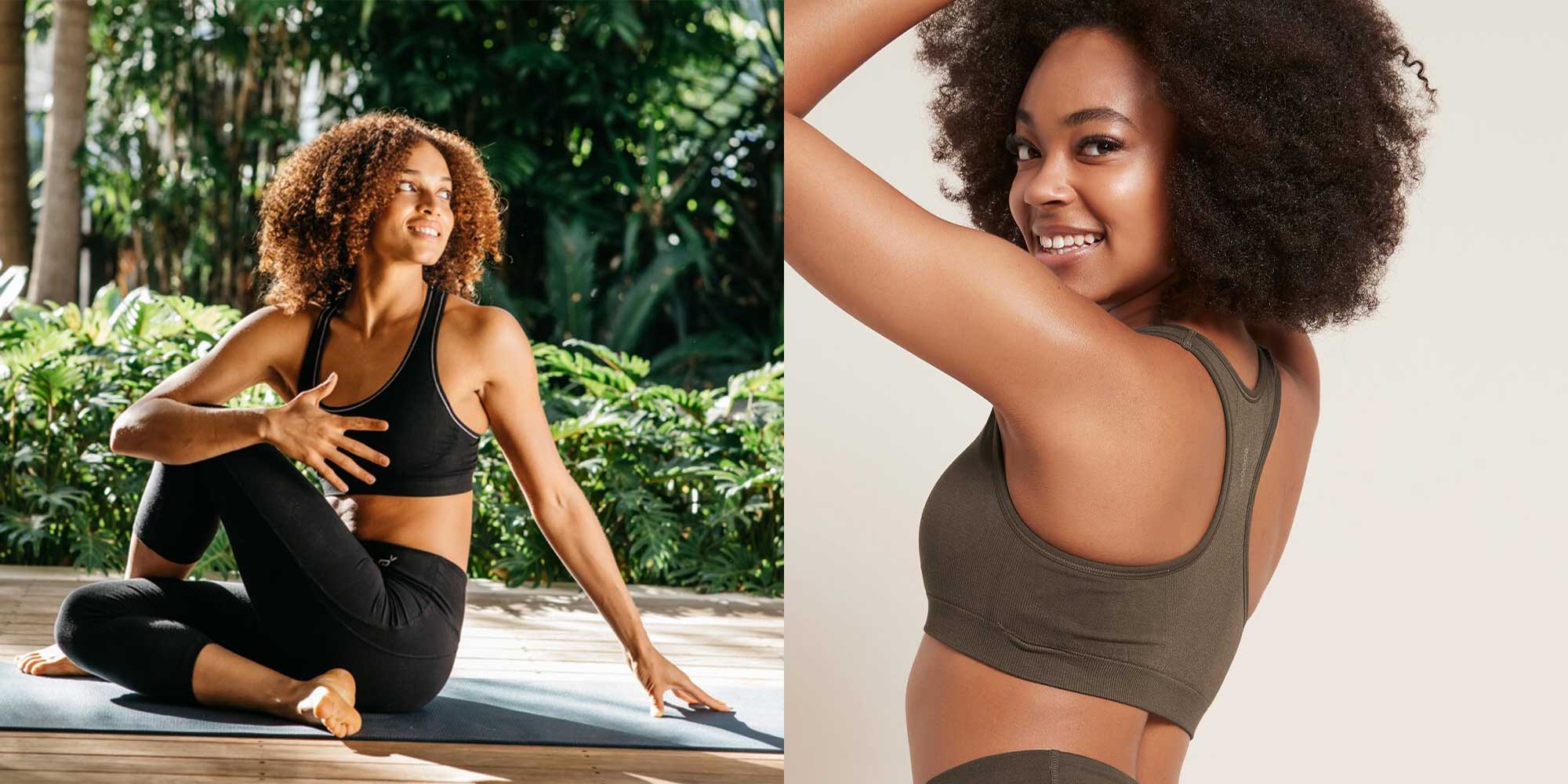 woman wearing sports bra by boody
