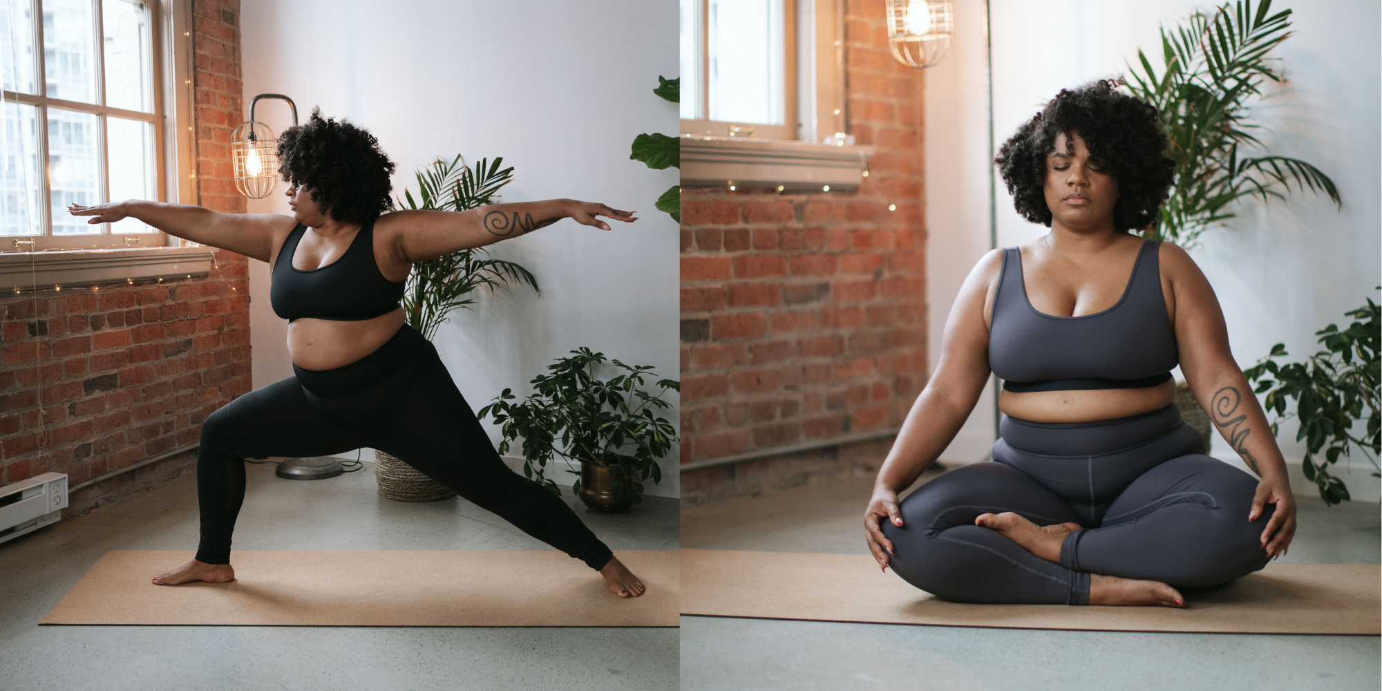 plus size black woman wearing sustainable activewear by Canadian brand tentree