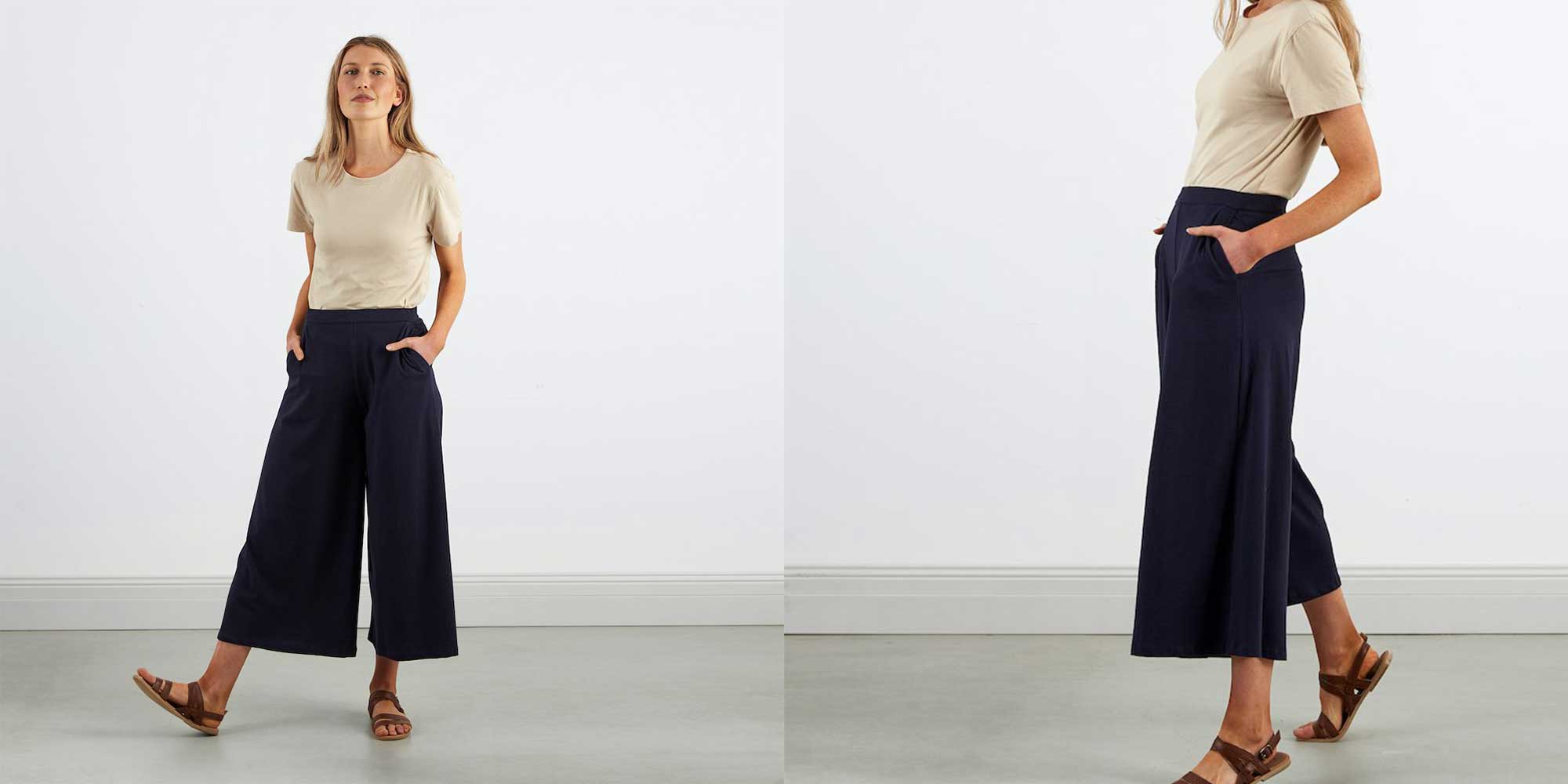 navy culottes ethically made by Dorsu