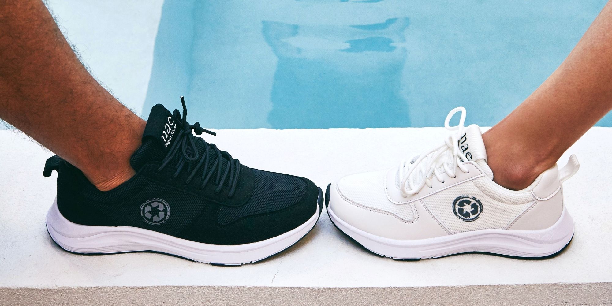 black and white vegan sustainable sneakers by nae