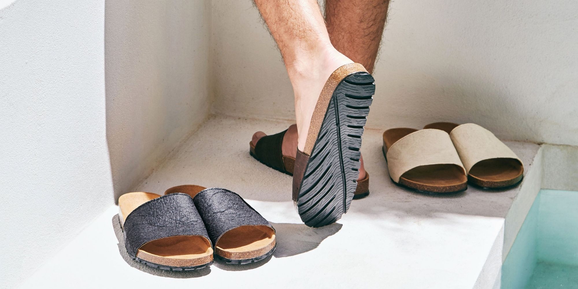 unisex vegan pinatex sliders by nae