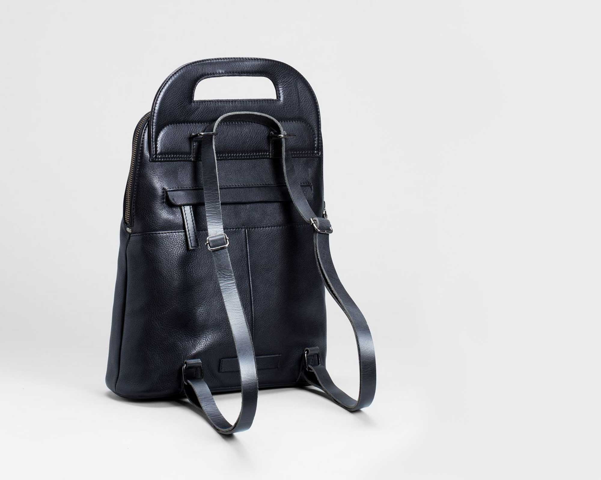 black leather purse backpack by Elk