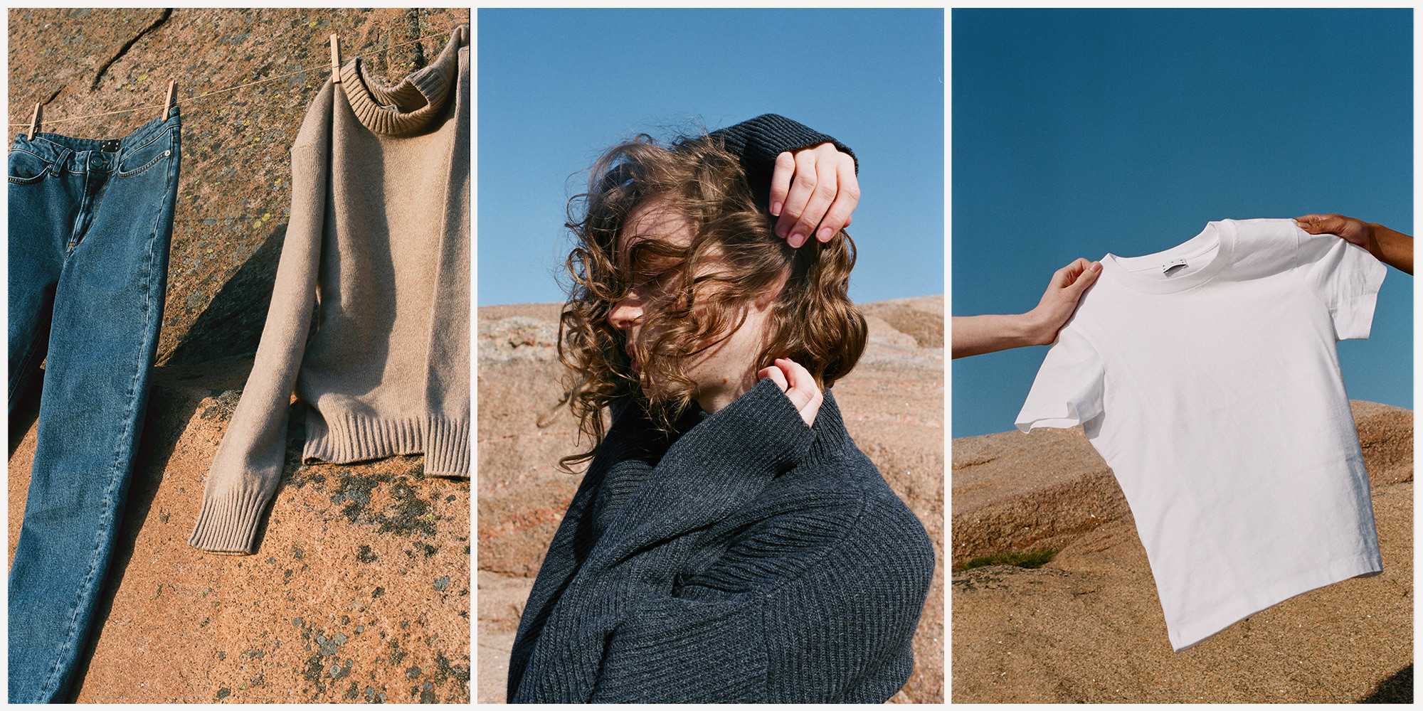 three shots of ASKET womenswear