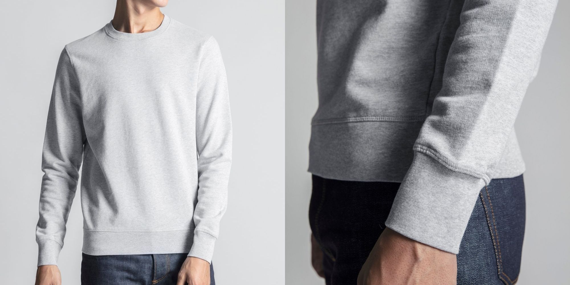 ethical grey melange sweatshirt by ASKET