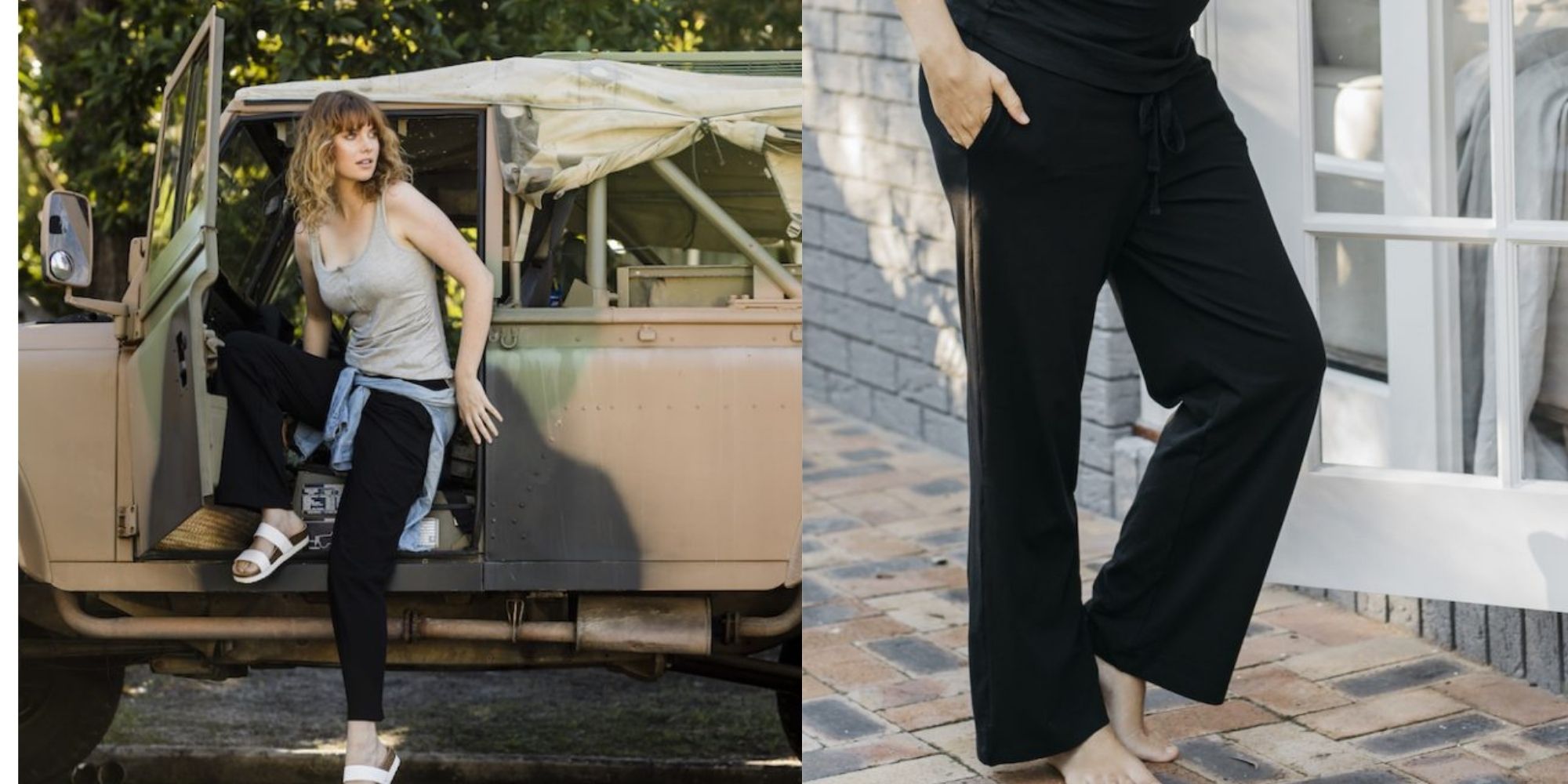 woman wearing black loungepants by Sorella Organics