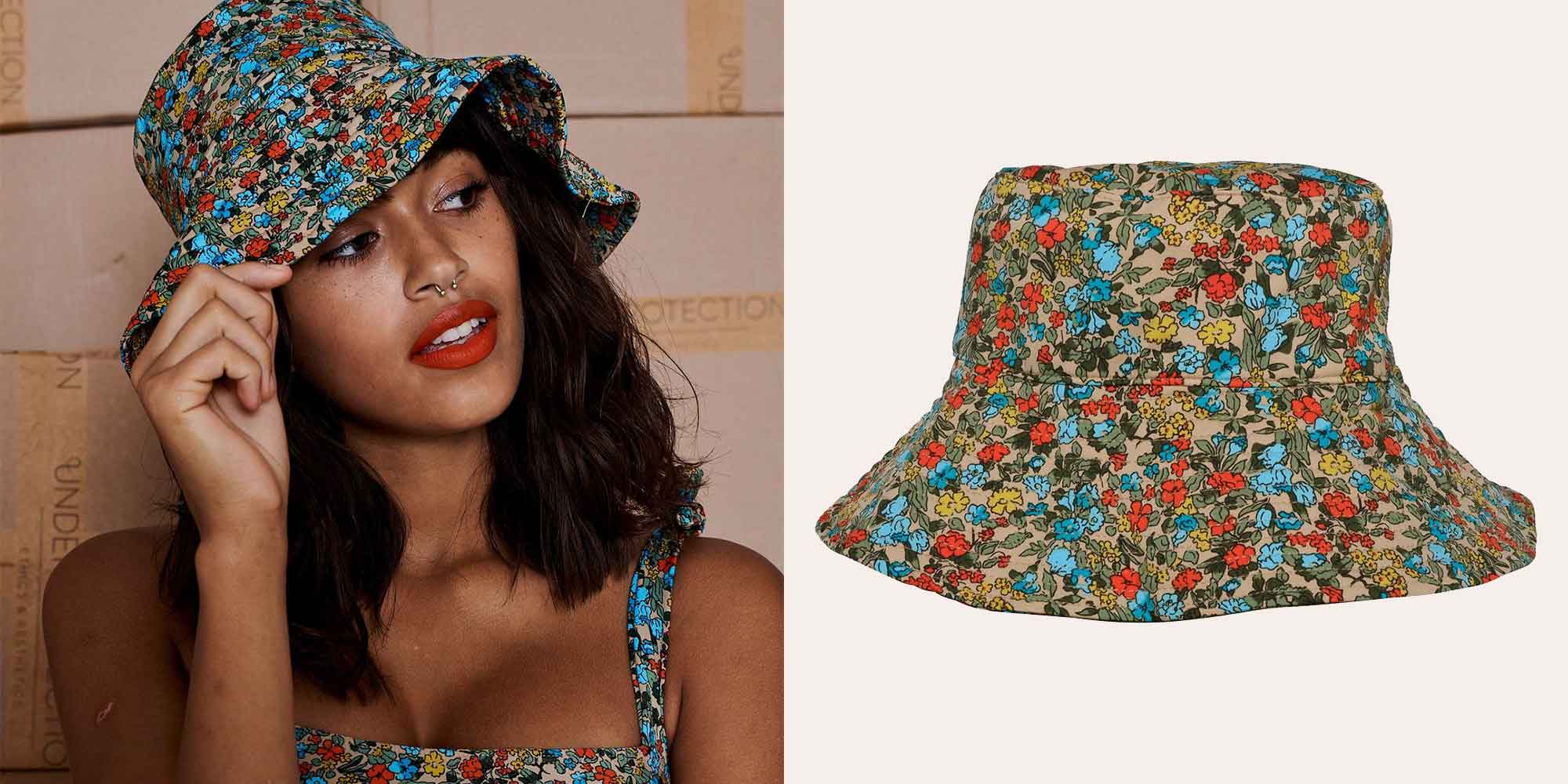 woman wearing floral bucket hat by Underprotection