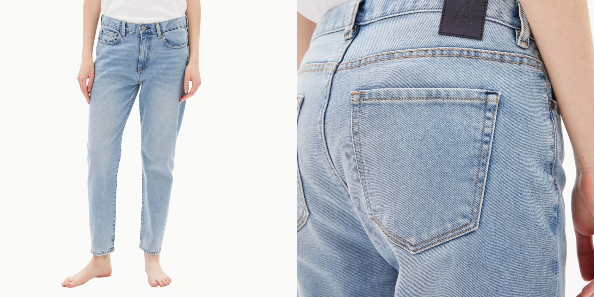 boyfriend fit lightwash sustainable denim jeans by Armedangels