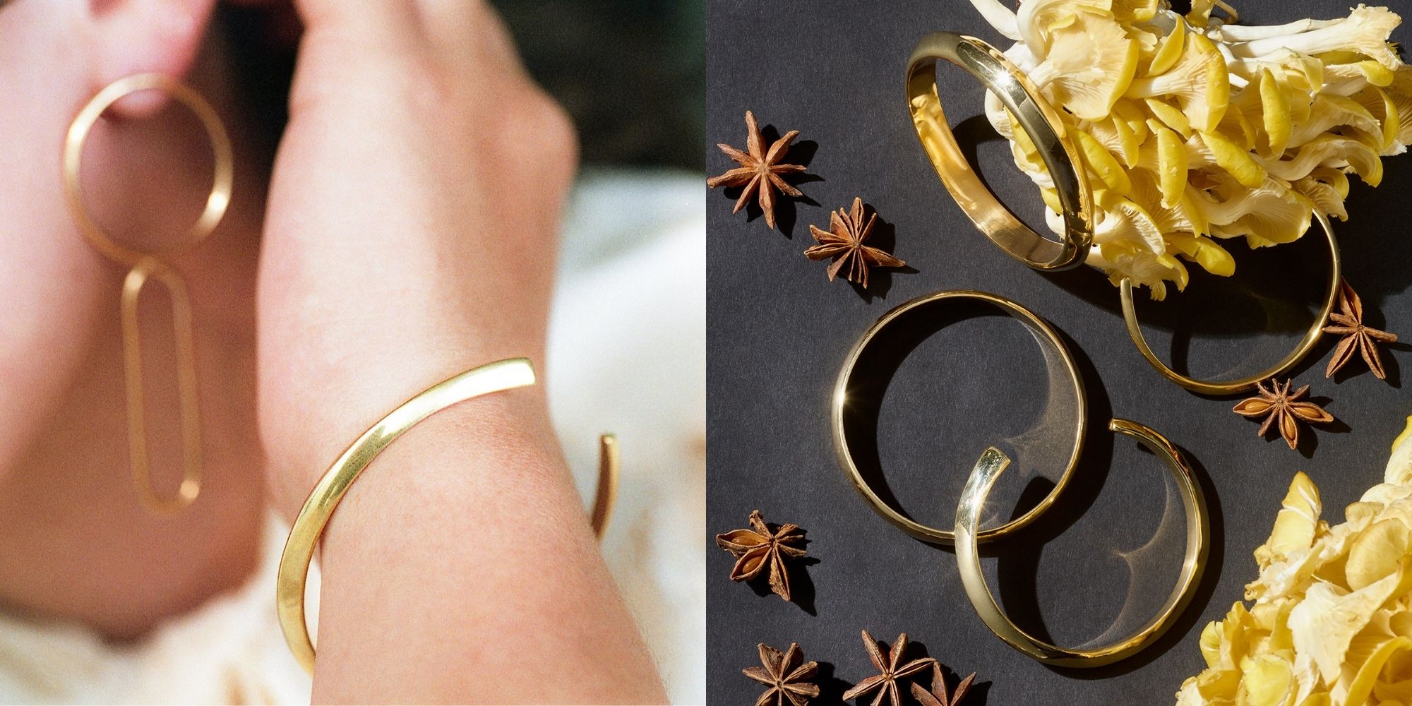 recycled brass Anya bracelets by Raven + Lily