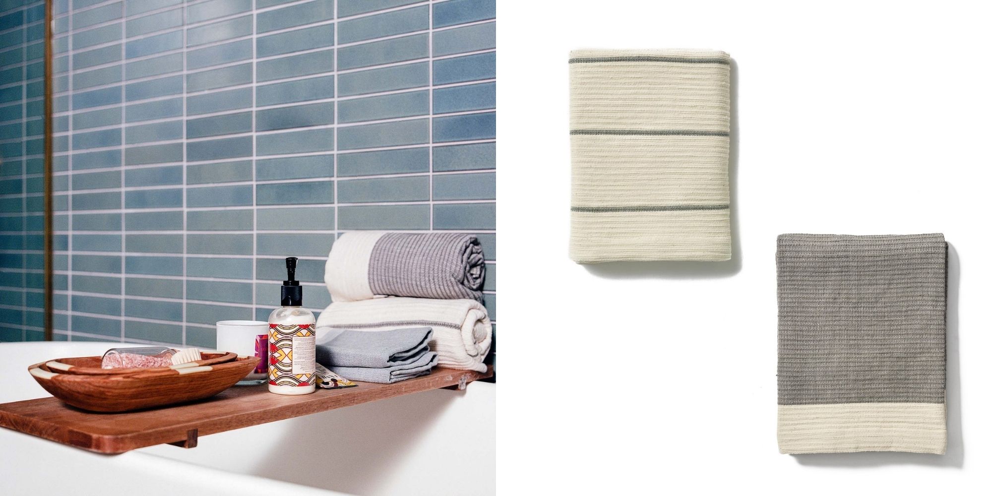 sustainable waffle bath towels by Raven + Lily