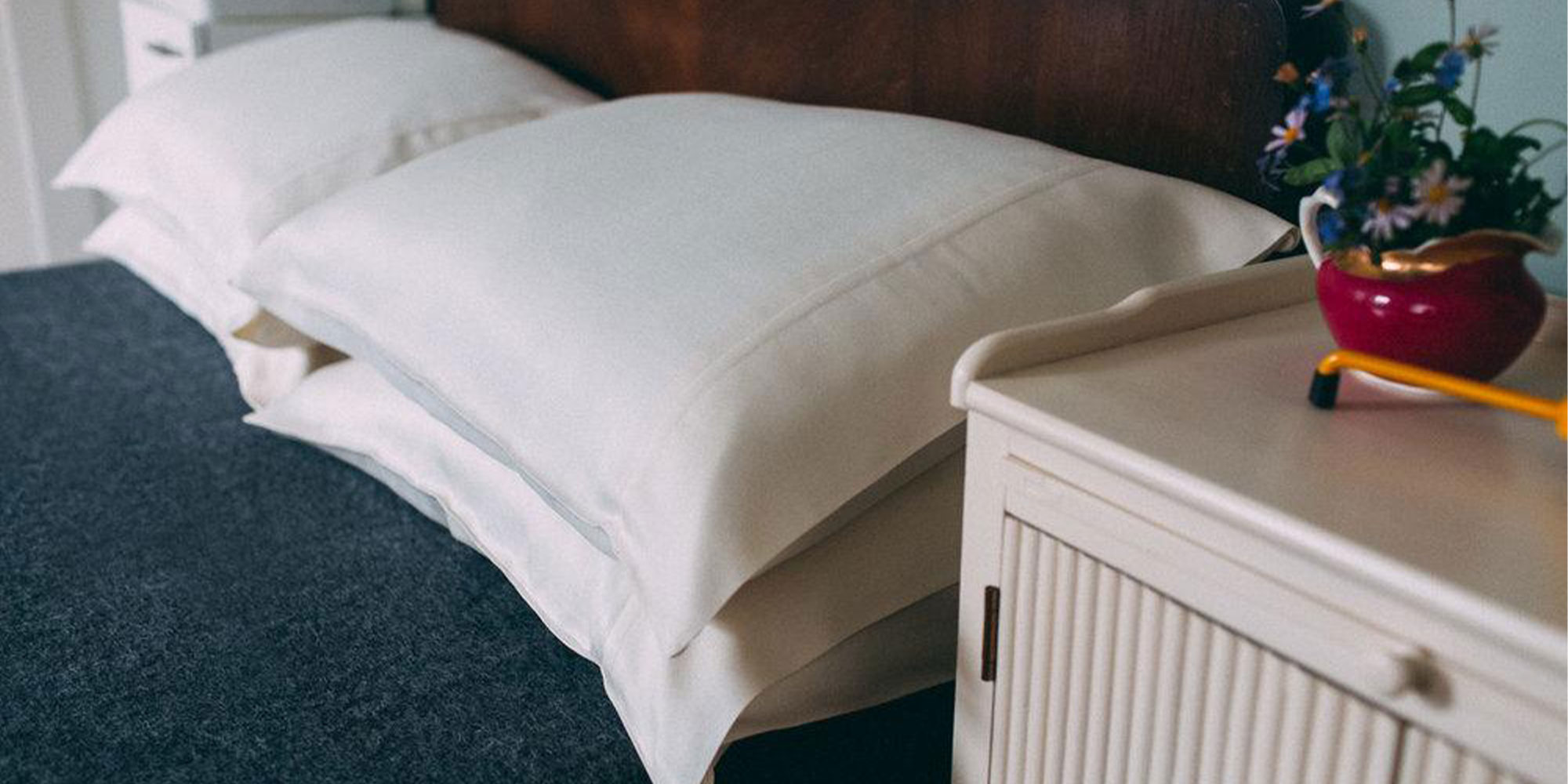 close up of silk pillows by the ethical silk company