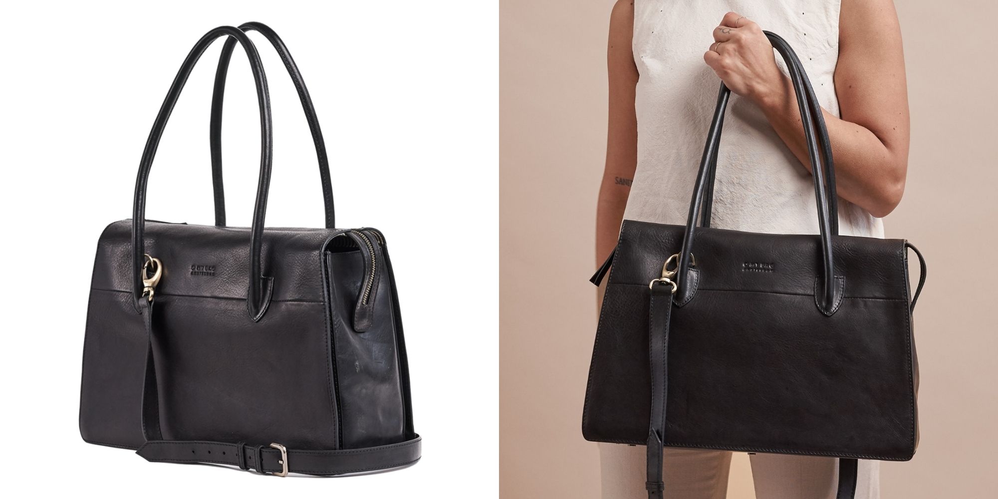 A large black Kate handbag by O My Bag.