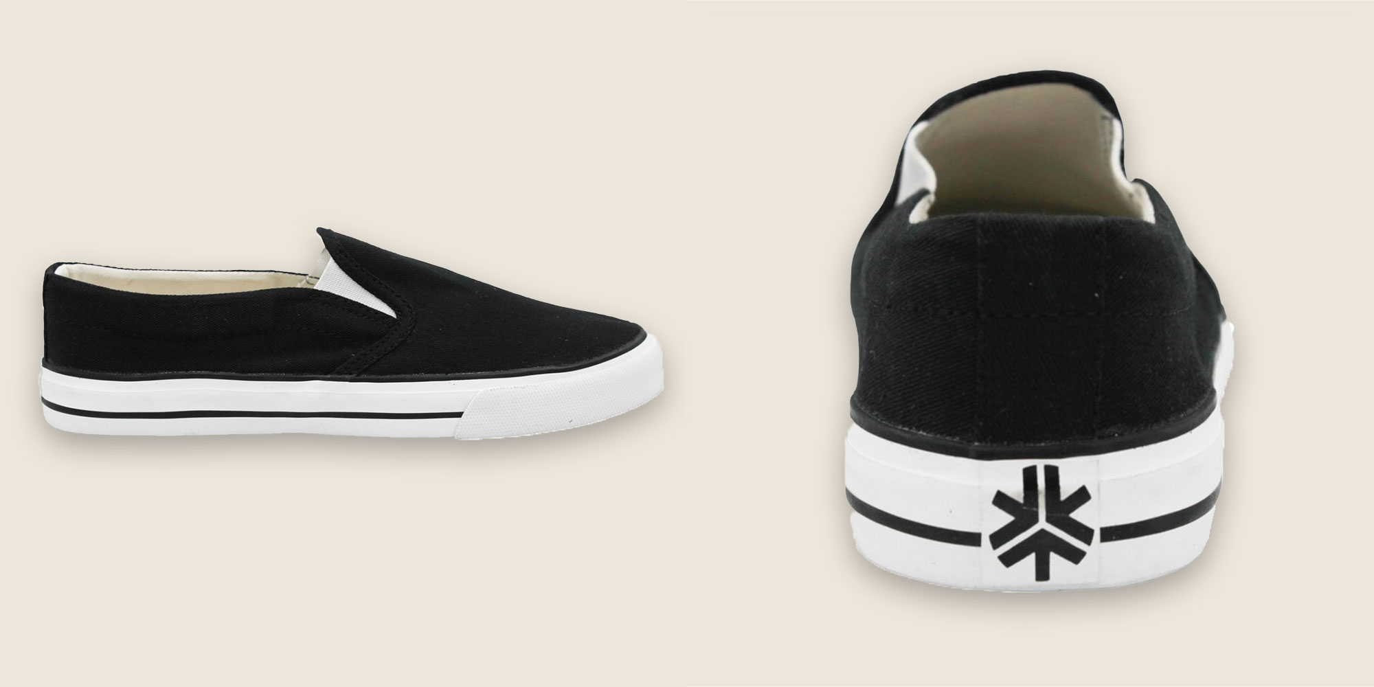 black vegan slip on shoes by etiko
