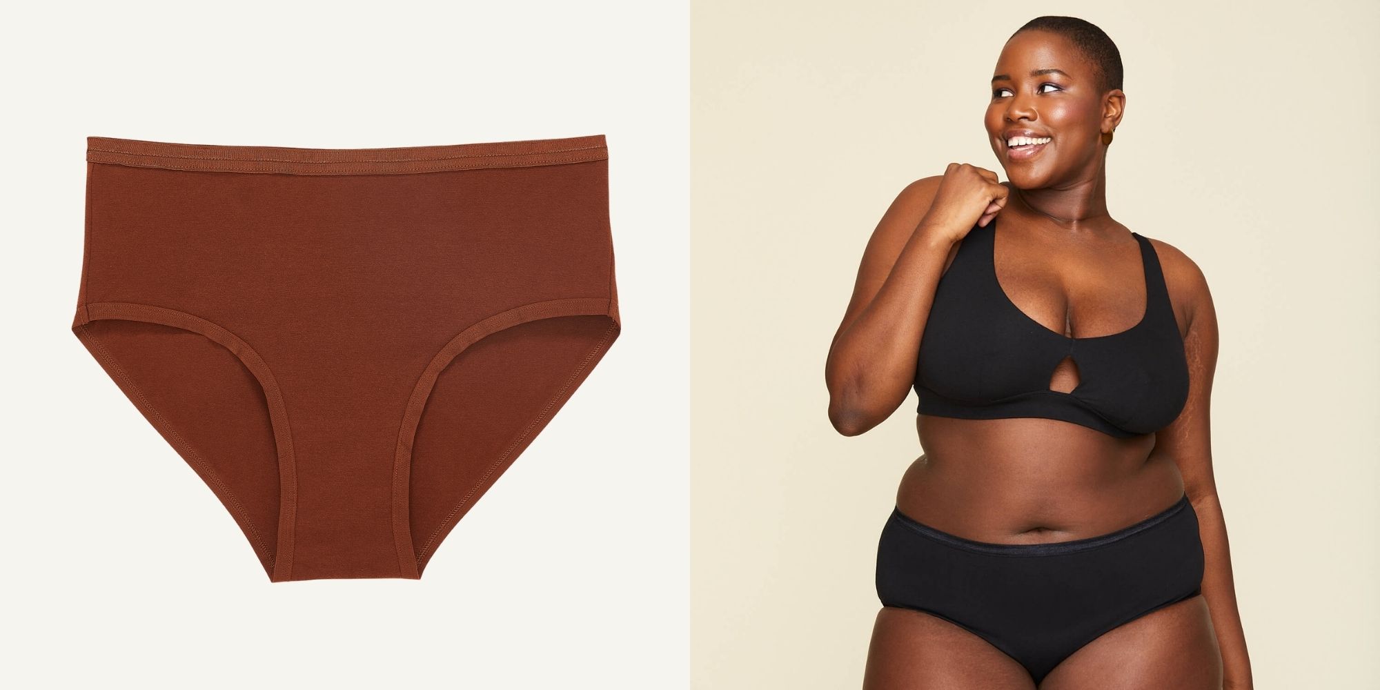 Person wearing sustainable midi briefs by Knickey.