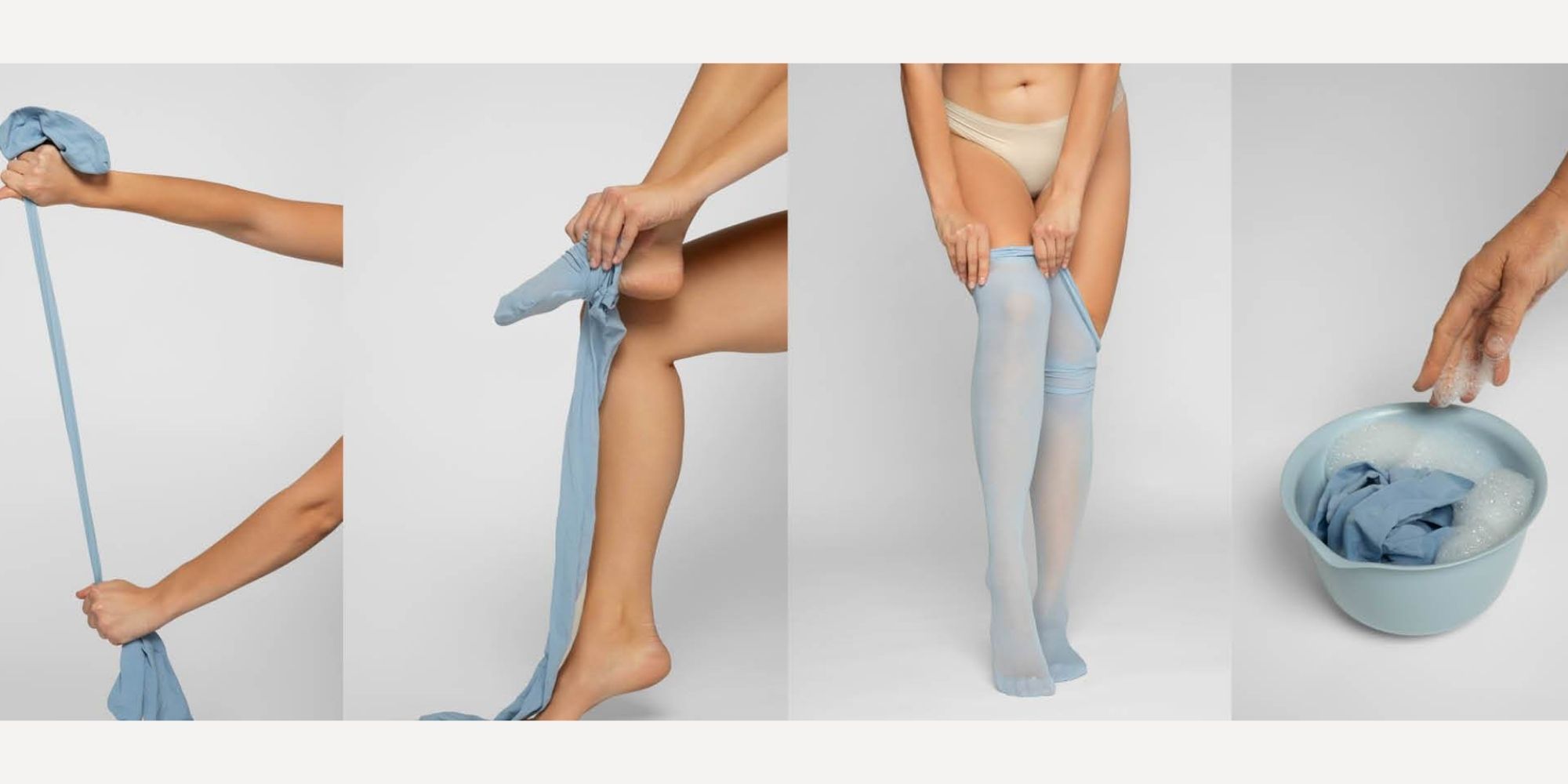 Four steps to caring for your tights by Swedish Stockings.