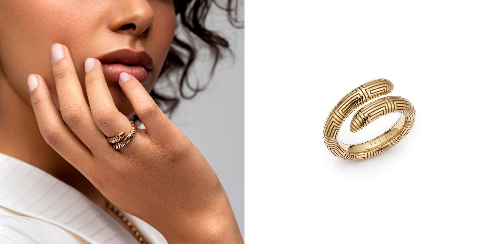 An 800BC style fairmined gold ring by FUTURA Jewelry.
