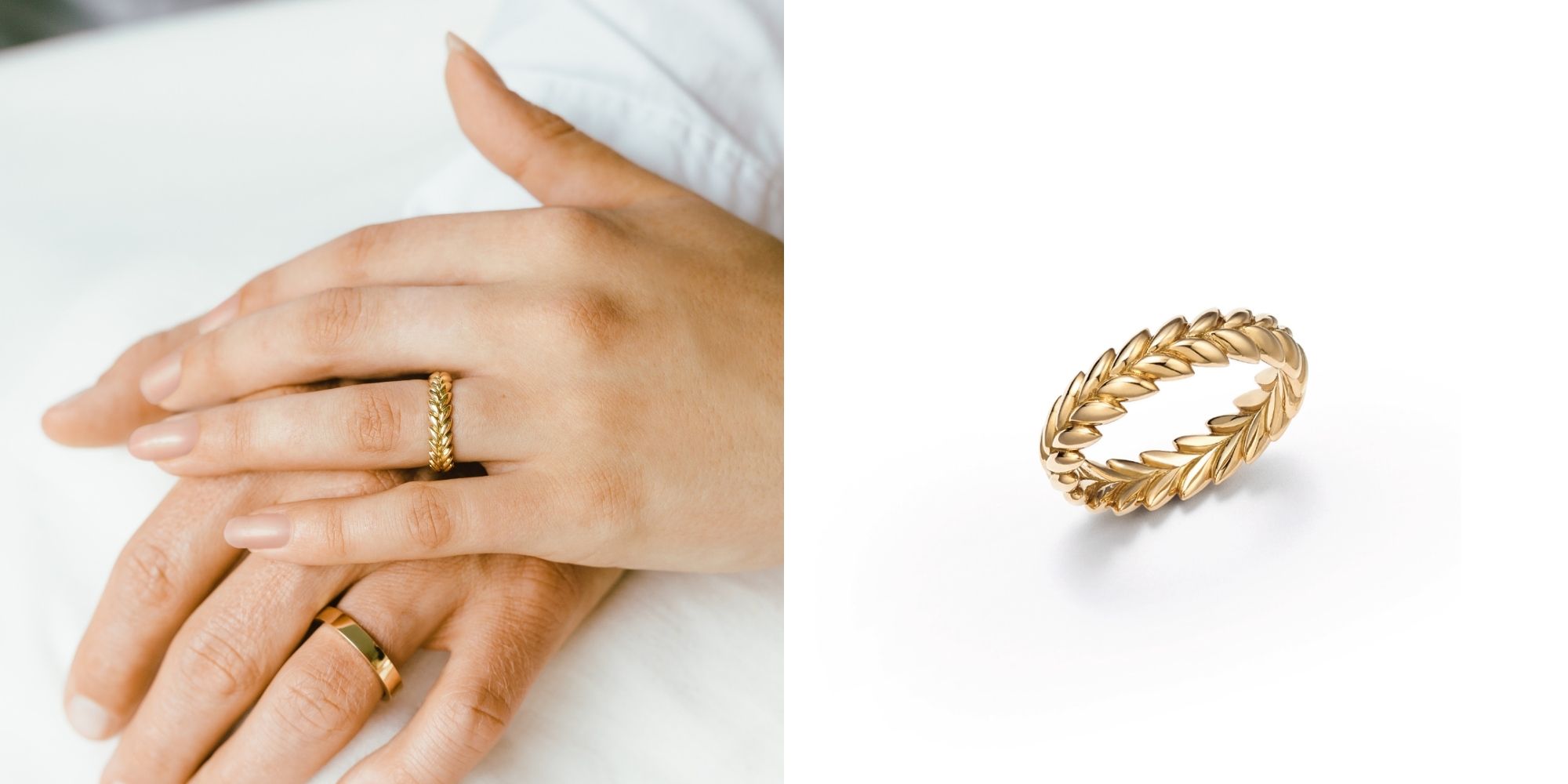 An ethereal style eco gold ring by FUTURA Jewelry.