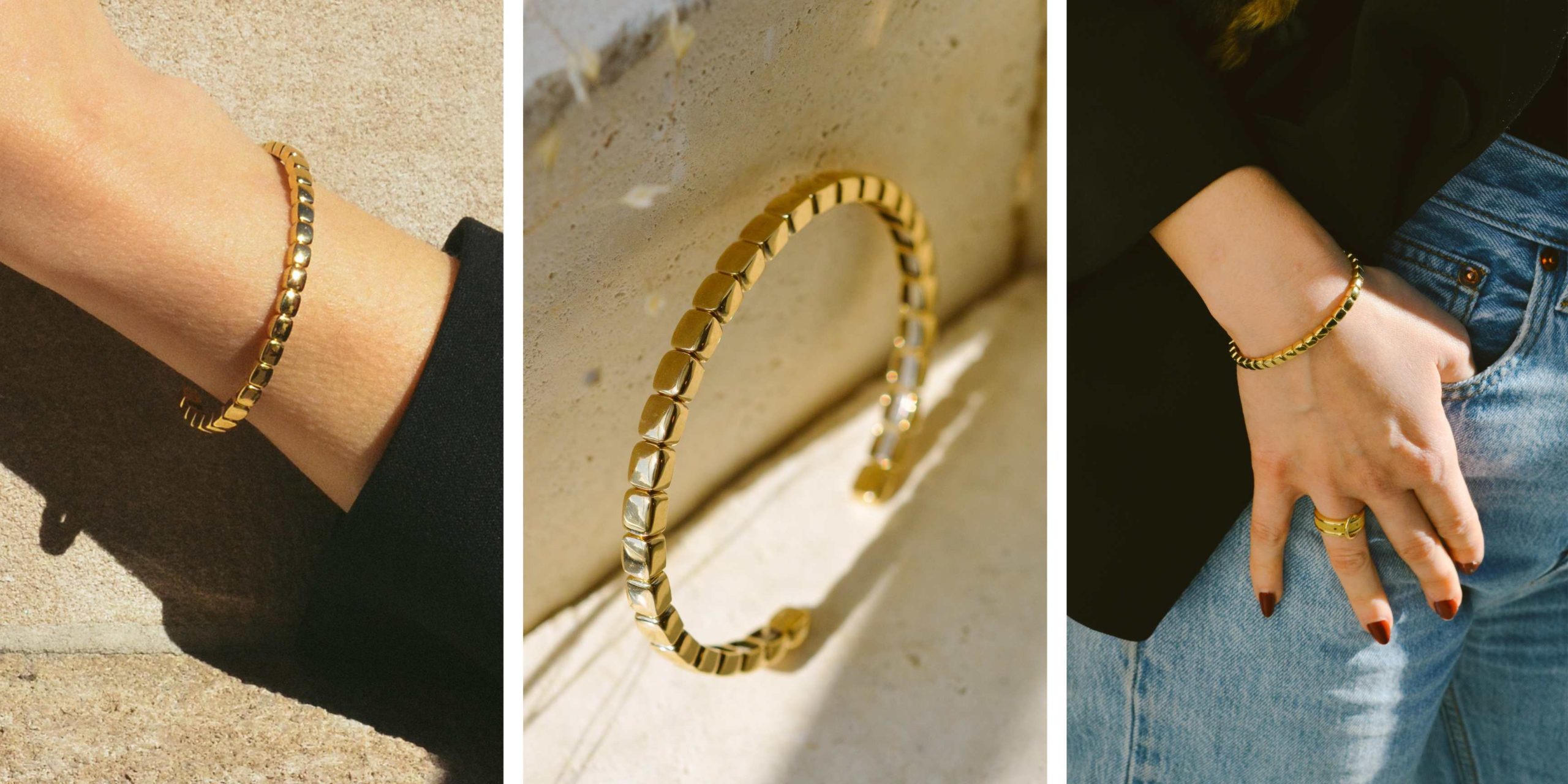 A Fairmined ecological gold Link bracelet repsonsibly made by FUTURA Jewelry.