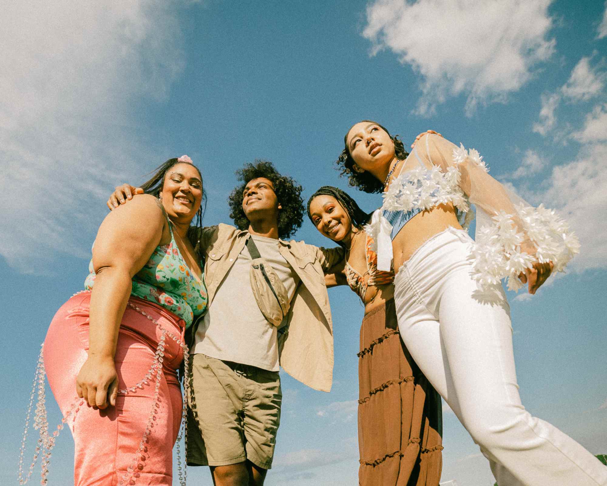 Group of festival attendees