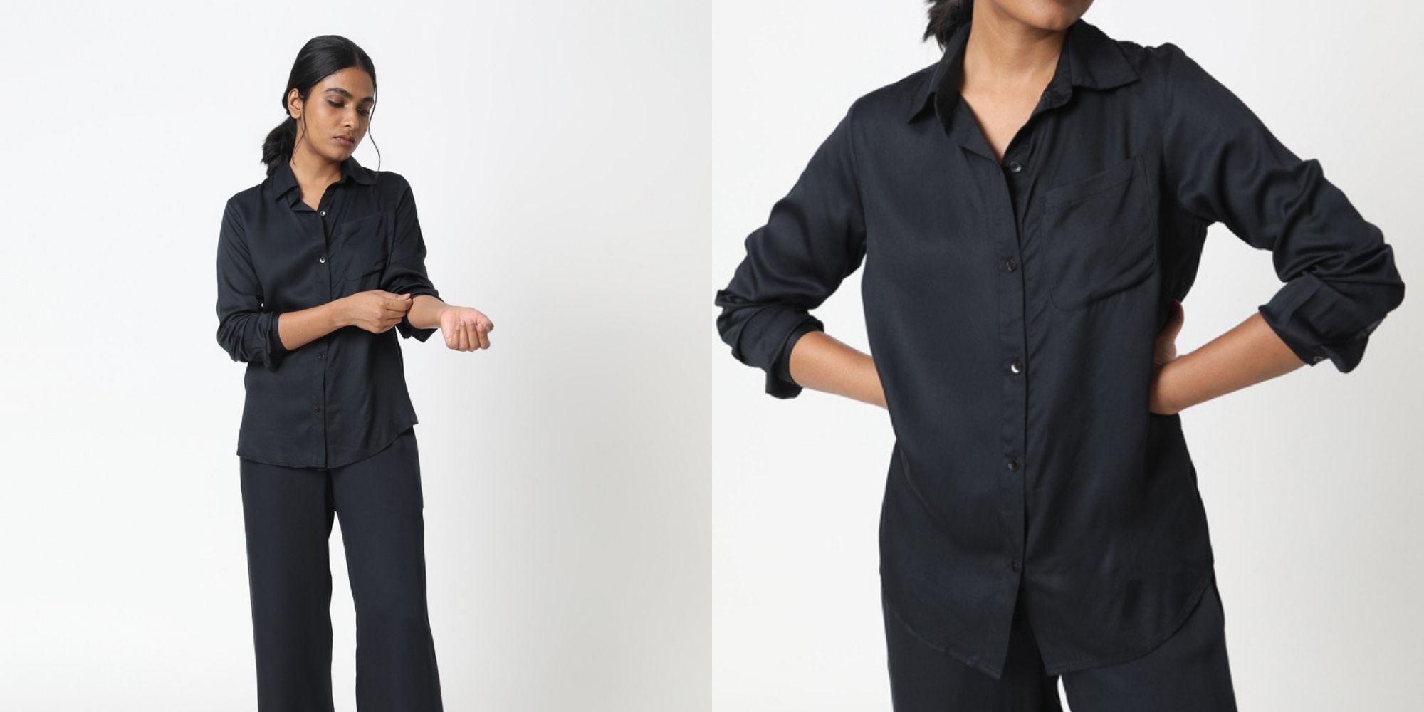 A black button up boyfriend shit by Neu Nomads.