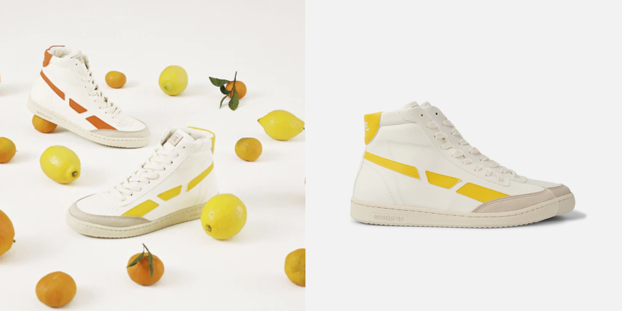 two images of M'89 HI sneaker by Saye