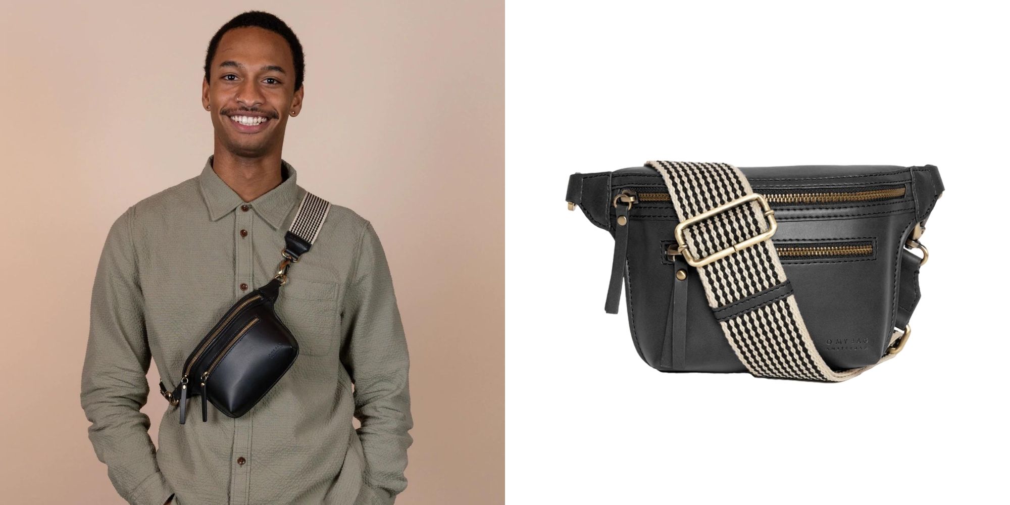 A black bumbag by O My Bag.