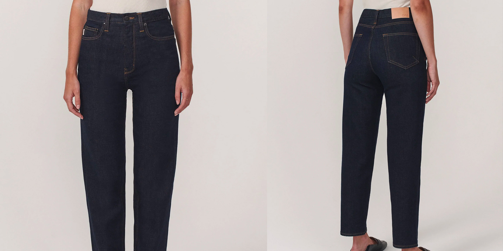 A pair of ethical dark wash denim by DAI