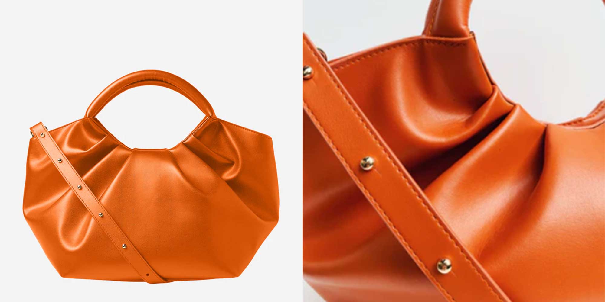 An orange handbag made from recycled plastic bottles from BEEN London.