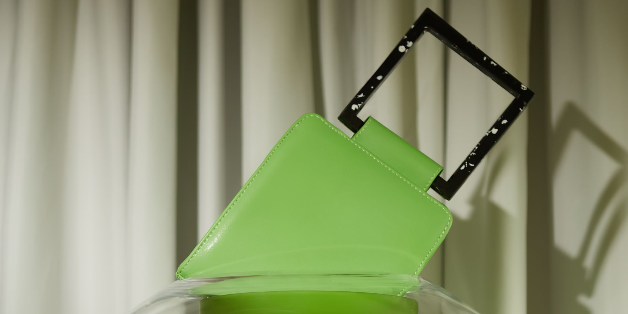Lime green sustainable handbag by Mashu.