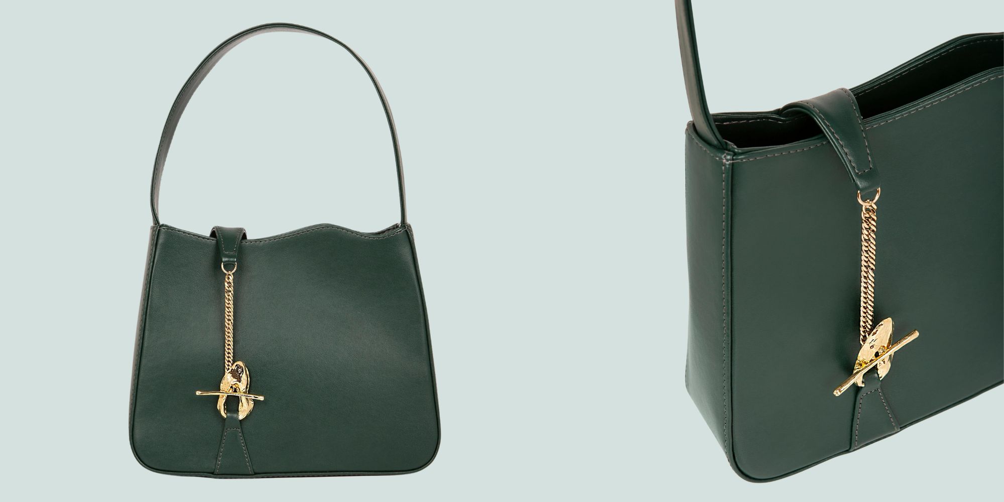 A green apple leather vegan luxury handbag by Mashu.