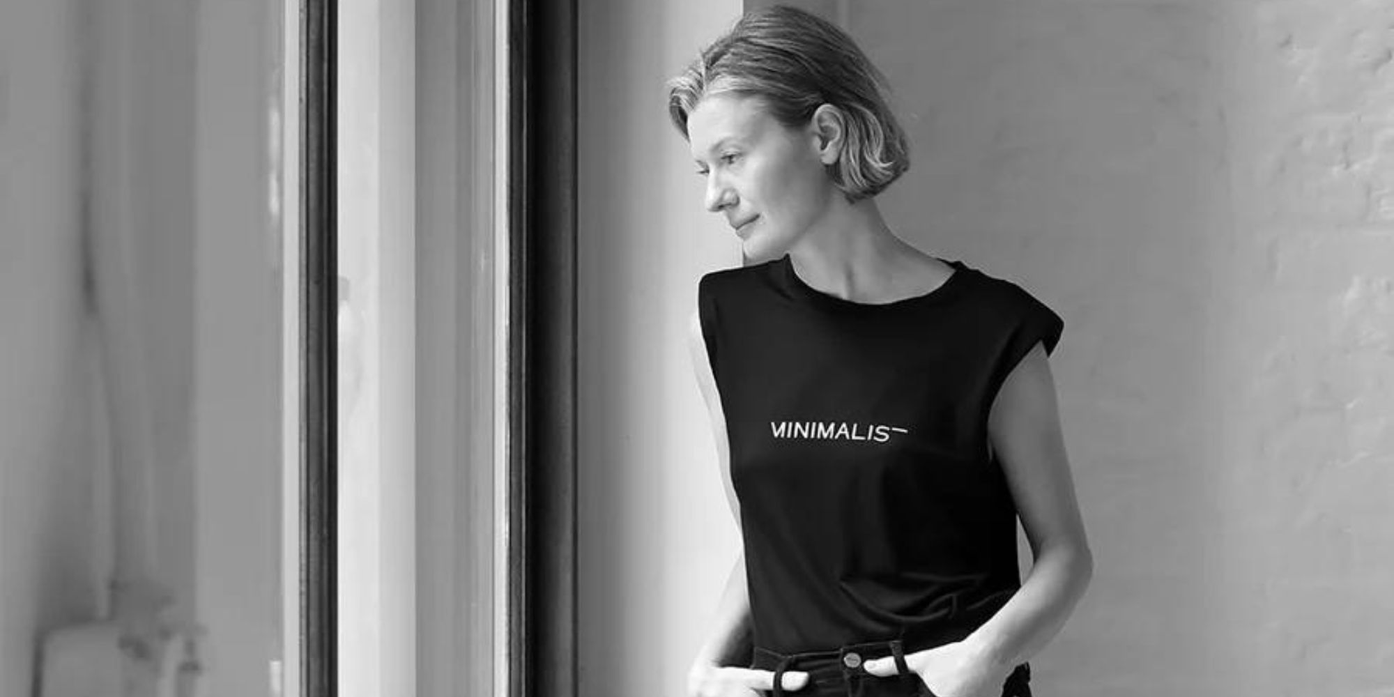 Minimalist founder Tamara Davydova wearing a black Minimalist top.