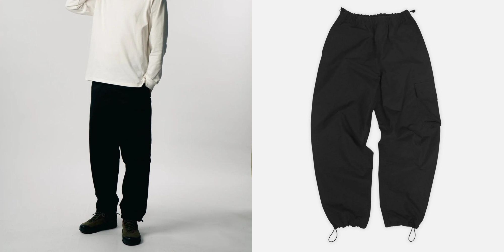 Basic black men's cargo pants by WAWWA.