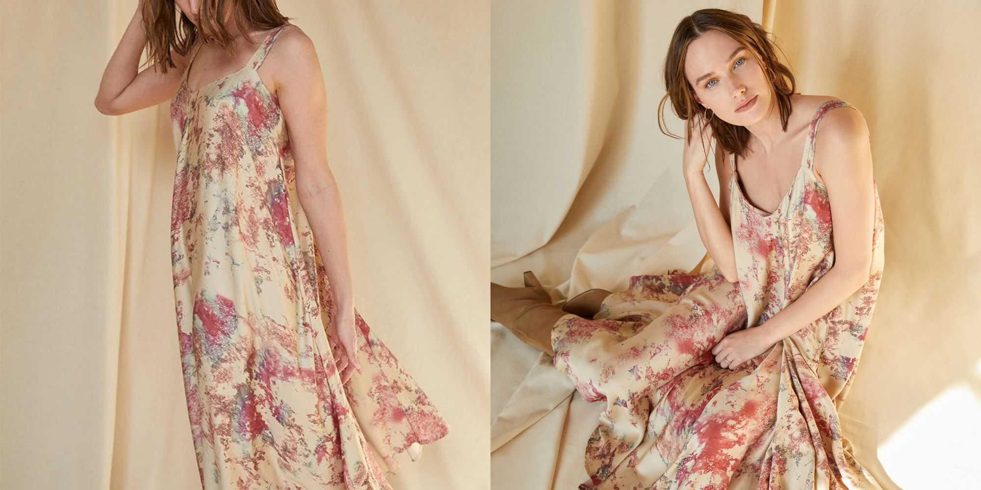 A light and long floral print dress responsibly made by Neu Nomads.