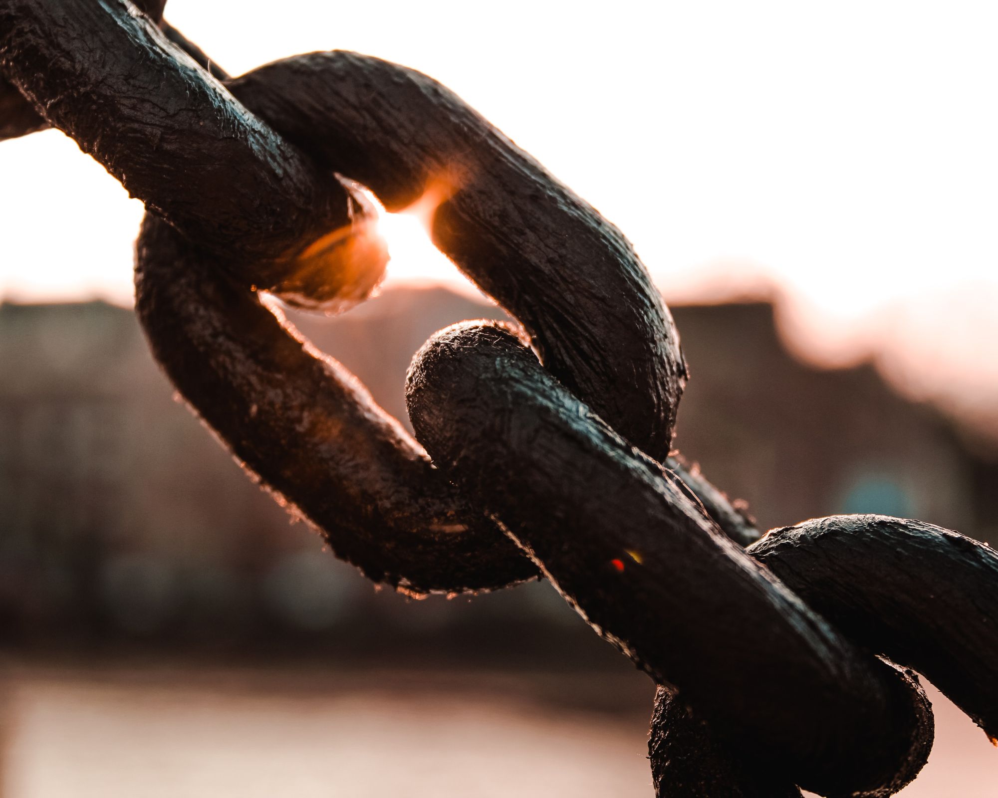 Sunlight coming through a chain.