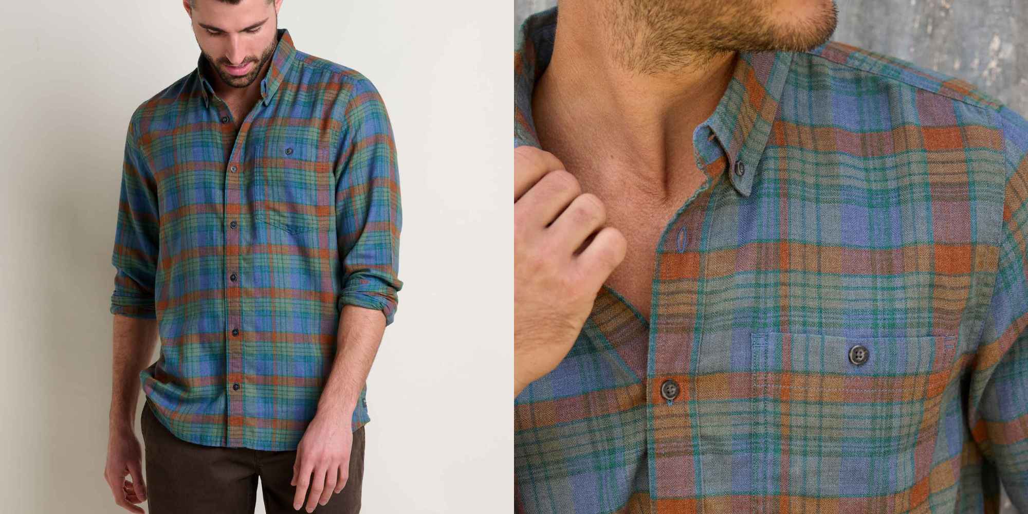 person wearing checked airsmyth shirt from toad&co