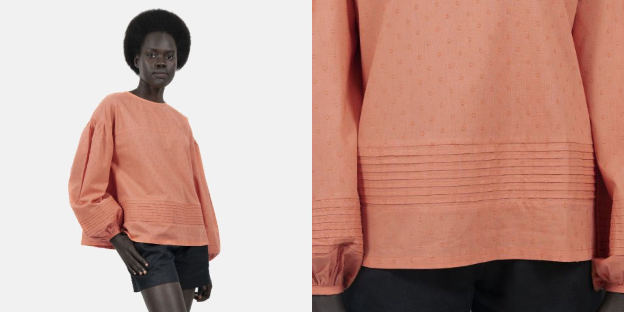 A pink organic plumeti cotton blouse by 1 People.