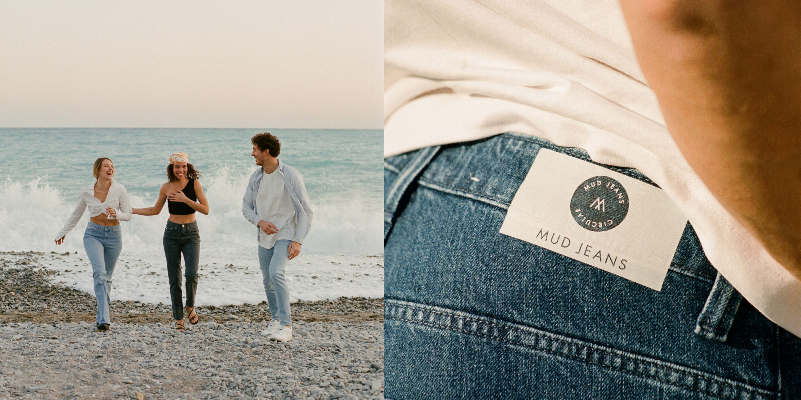 People wearing circular MUD Jeans denim for Earth Day.