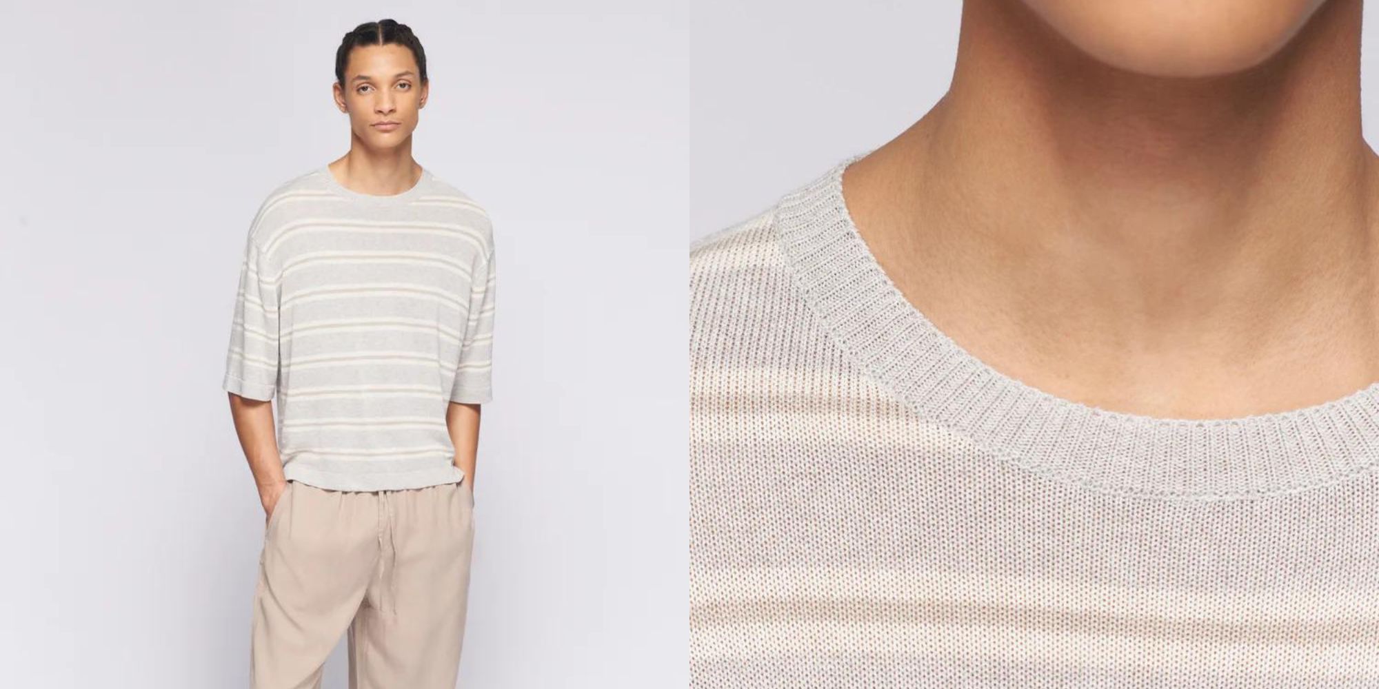 A menswear fine knitted crew tee by Kotn.