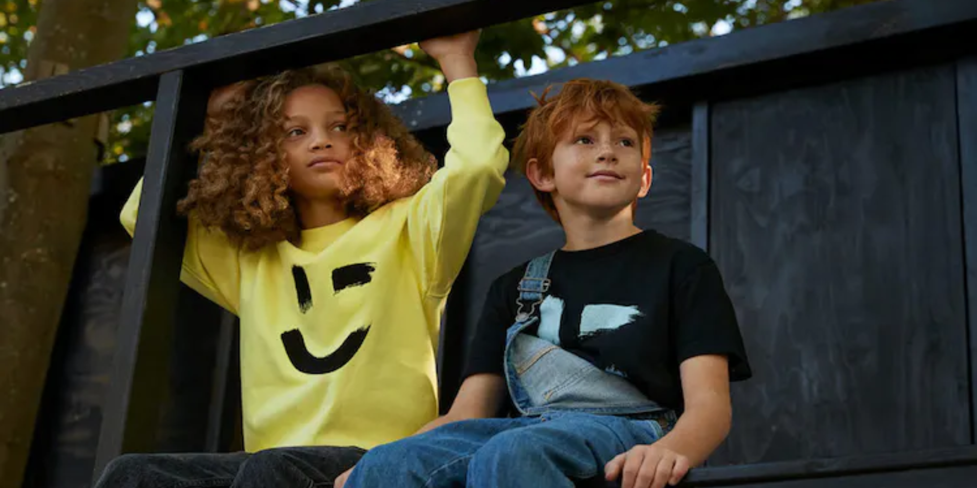 Children in tops and bottoms by Molo.