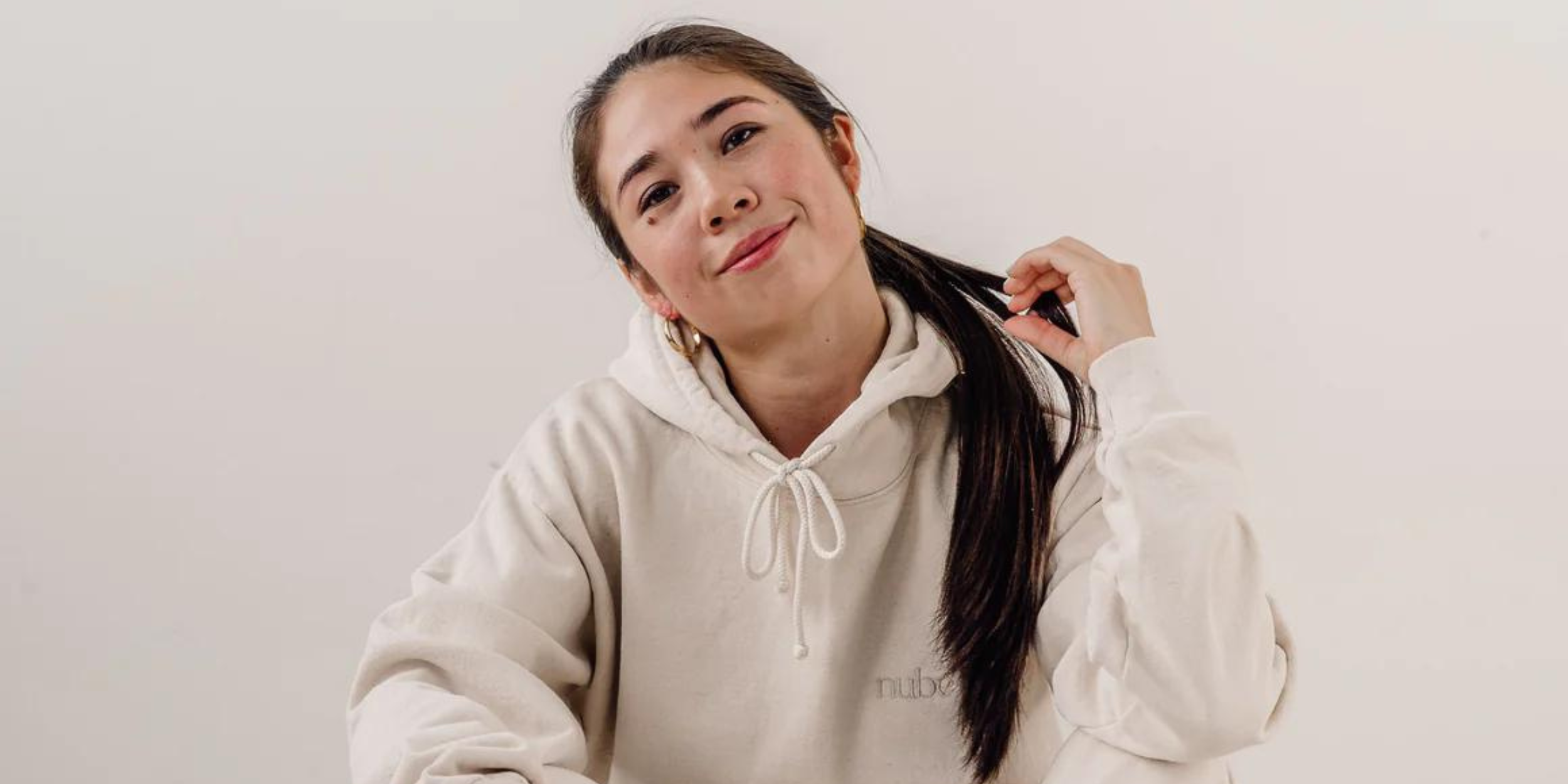 An undyed biodegradable recycled cotton sweat set by Nube.