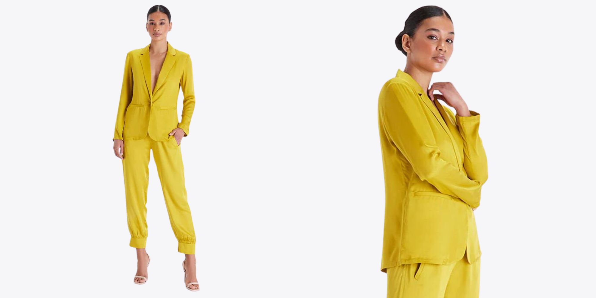 A mustard yellow jacket and pants set by Neu Nomads for its SS23 rainbow collection.